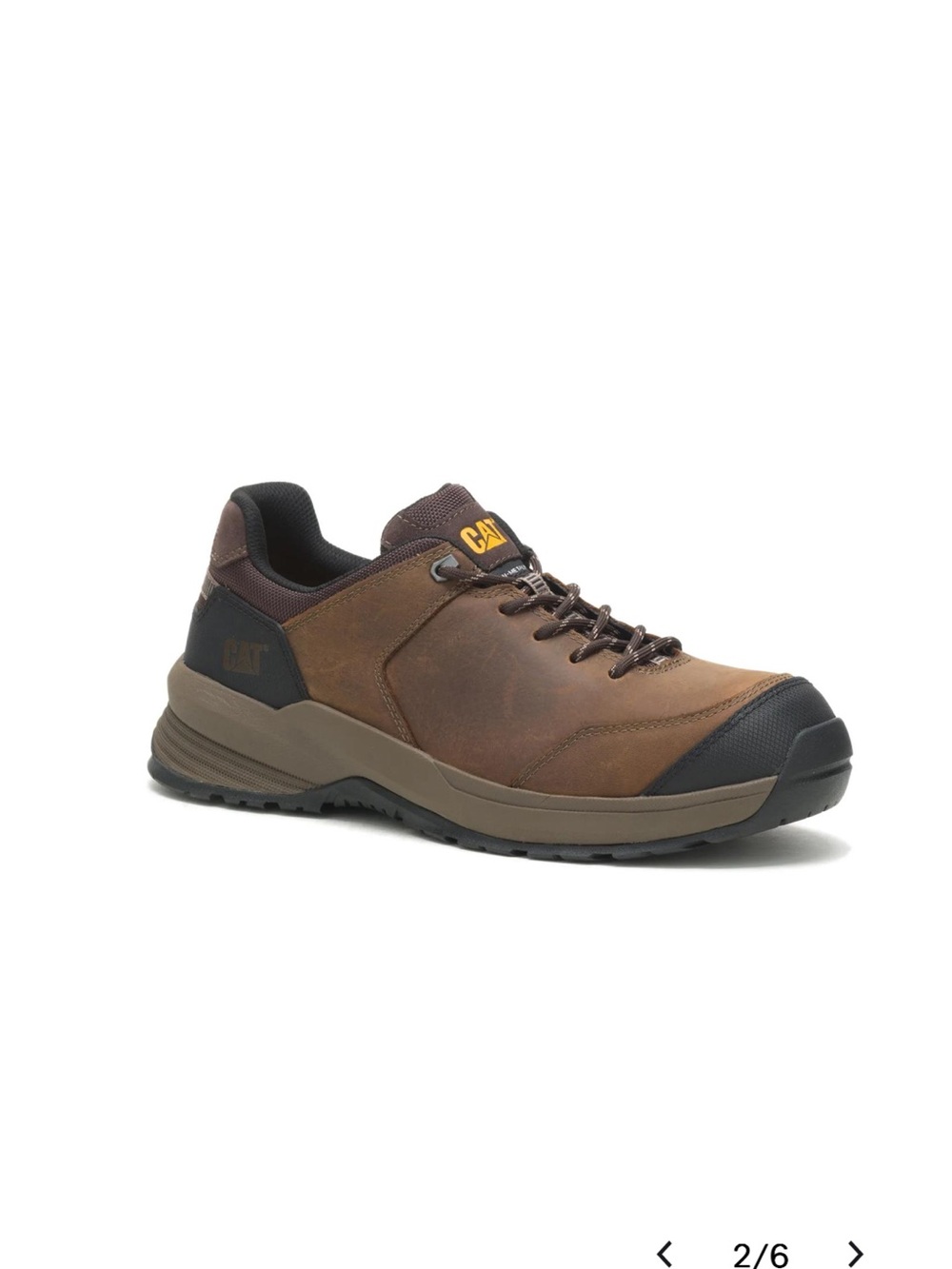 New in Box 9.6 Caterpillar Brown Leather Low-Top Work Shoe